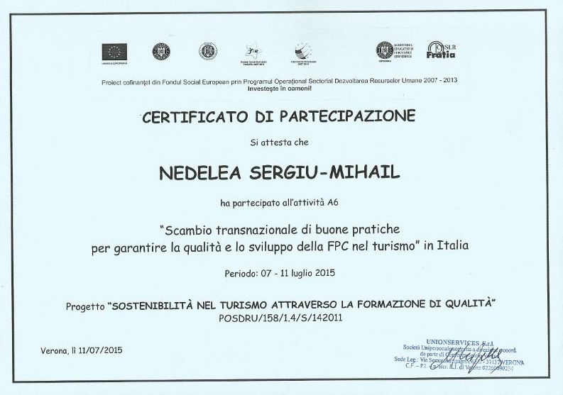 Certificato di partecipazione